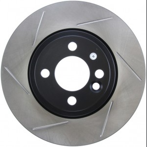 Mini Cooper Brake Rotor (1) - Front Right - Stoptech - Slotted Sport Rotor - Black E-Coated - `07-`16