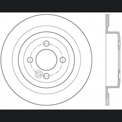 Mini Cooper Brake Rotor (1) - Rear Right - Stoptech - Slotted Sport Cryo - Black E-Coated - `09-`16