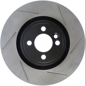 Mini Cooper Brake Rotor (1) - Front Left - Stoptech - Slotted Sport - Black - `09-`15