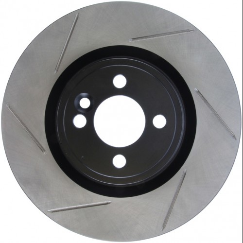 Mini Cooper Brake Rotor (1) - Front Right - Stoptech - Slotted Sport - Black - `09-`15