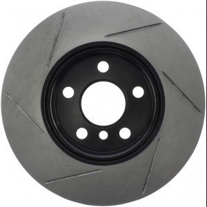 Mini Cooper Brake Rotor (1) - Front Left - Stoptech - Slotted Sport - Black - `14-`19