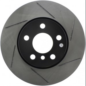 Mini Cooper Brake Rotor (1) - Front Left - Stoptech - Slotted Sport - Black - `14-`19