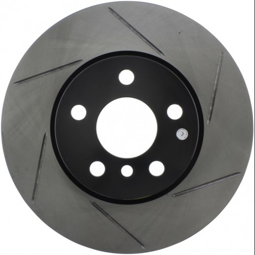 Mini Cooper Brake Rotor (1) - Front Left - Stoptech - Slotted Sport - Black - `14-`19