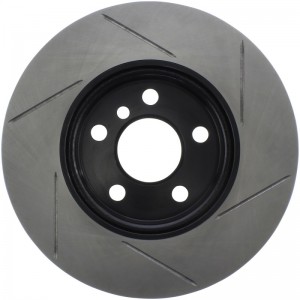 Mini Cooper Brake Rotor (1) - Front Right - Stoptech - Slotted - Black E-Coated - `14-`19