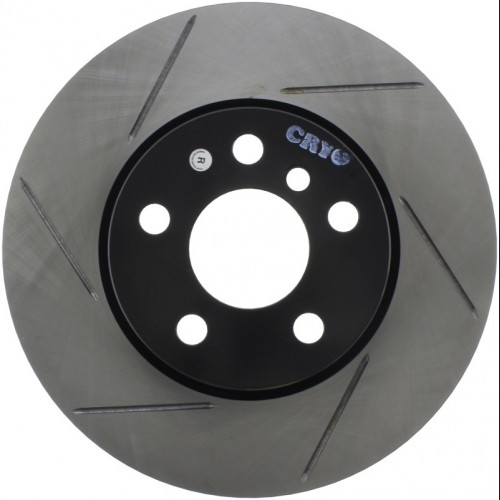 Mini Cooper Brake Rotor (1) - Front Right - Stoptech - Slotted - Black E-Coated - `14-`19