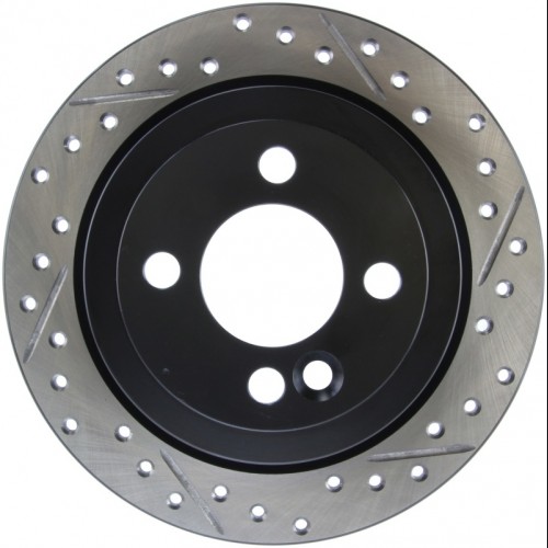 Mini Cooper Brake Rotor(s) (1) - Rear Left - Stoptech - Slotted & Drilled - Black - `07-`09