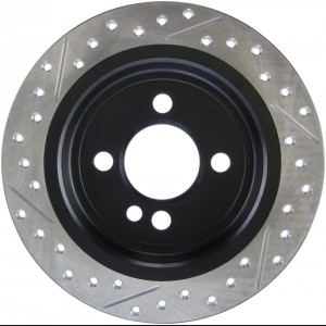 Mini Cooper Brake Rotor(s) (1) - Rear Left - Stoptech - Slotted & Drilled - Black - `07-`09