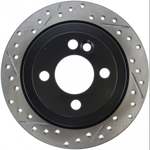 Mini Cooper Brake Rotor(s) (1) - Rear Right - Stoptech - Slotted/Drilled - Black - `07-`09