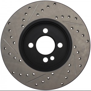 Mini Cooper Brake Rotor(s) (1) - Front Left - Stoptech - Slotted & Drilled Sport - Black - `07-`13