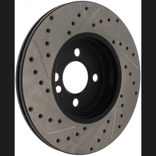 Mini Cooper Brake Rotor(s) (1) - Front Left - Stoptech - Slotted & Drilled Sport - Black - `07-`13