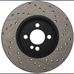 Mini Cooper Brake Rotor(s) (1) - Front Right - Stoptech - Slotted/Drilled - Black - `07-`13