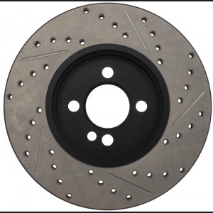 Mini Cooper Brake Rotor(s) (1) - Front Right - Stoptech - Slotted/Drilled - Black - `07-`13
