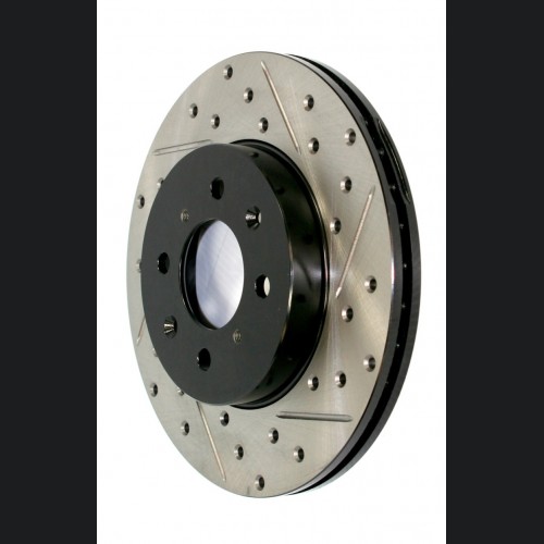 Mini Cooper S Brake Rotor (1) - Front Right - Stoptech - Slotted & Drilled - `15-`16