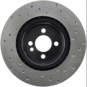 Mini Cooper Brake Rotor - Front Left - Stoptech - Sport Cross Drilled - Black - `09-`16