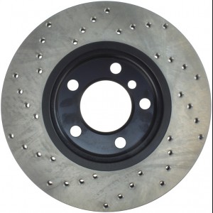Mini Cooper Countryman Brake Rotors (2) - Front Left - Stoptech - Drilled Sport - Black - `11-`16
