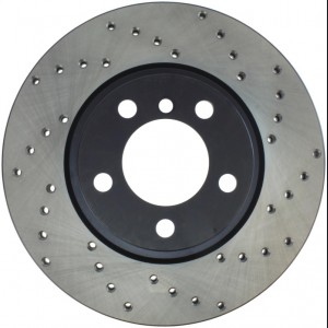 Mini Cooper Countryman Brake Rotors (2) - Front Left - Stoptech - Drilled Sport - Black - `11-`16