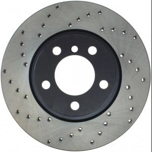 Mini Cooper Countryman Brake Rotor(s) (1) - Front Right - Stoptech - Drilled Sport - Black - `11-`16
