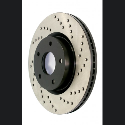 Mini Cooper Brake Rotor (1) - Front Left - Stoptech - Drilled Sport - Black - `14-`17