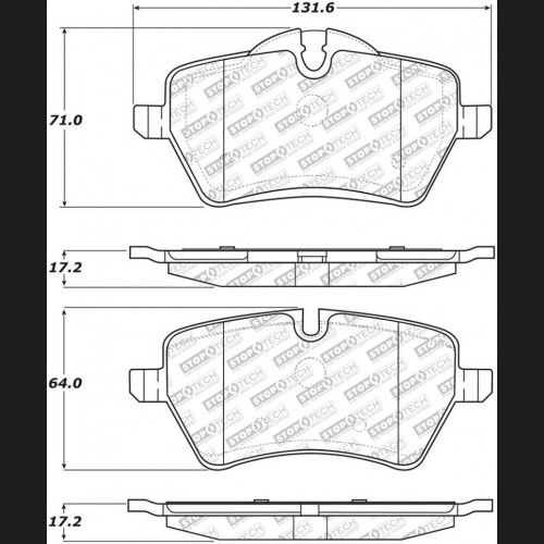 Mini Cooper Brake Pads - Front - Stoptech - Street Select - `06-`16