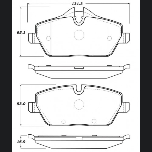 Mini Cooper Brake Pads - Stoptech - OE-Style Design Features - `07-`16