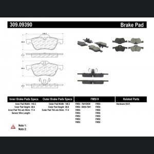 Mini Cooper Brake Pads - Front - Stoptech - Sport - `02-`08