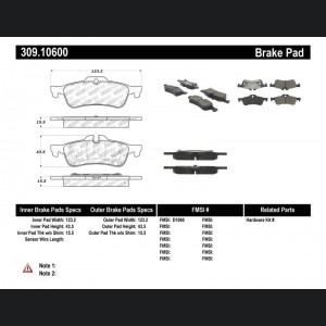 Mini Cooper Brake Pads - Rear - Stoptech - Sport - `02-`08