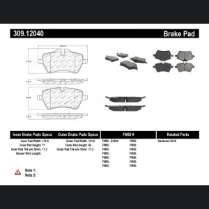 Mini Cooper Brake Pads - Front - Stoptech - Sport - `06-`16