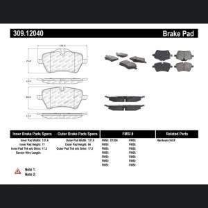Mini Cooper Brake Pads - Front - Stoptech - Sport - `06-`16
