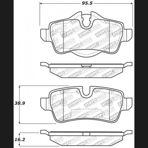 Mini Cooper Brake Pads - Rear - Stoptech - Sport - `07-`16