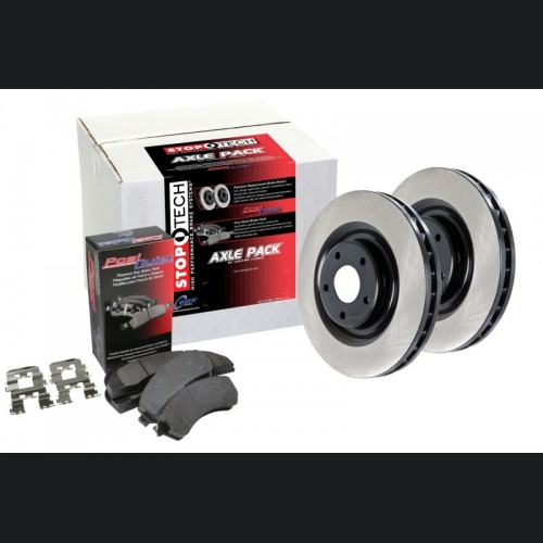 Mini Cooper Brake Kit - Front + Rear - Stoptech - Premium Black E-Coated Rotors + Posi Quiet Pads - Black - 2013