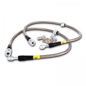 Mini Cooper Brake Kit - Rear - Stoptech - Slotted Rotors + Sport Pads + Stainless Steel Brake Lines - Black - `02-`03