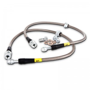 Mini Cooper Brake Kit - Rear - Stoptech - Slotted Rotors + Sport Pads + Stainless Steel Brake Lines - Black - `02-`03