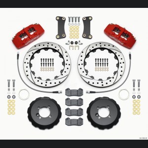 Mini Cooper Brake Kit - Front - Wilwood - 12.88in Drilled Rotors + DynaPro 6 Calipers - Red - 2002