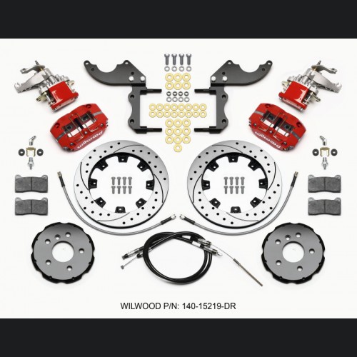 Mini Cooper Brake Kit - Rear - Wilwood - Dynapro Radial4 / MC4 12.19 Drilled - Red - `14-`15