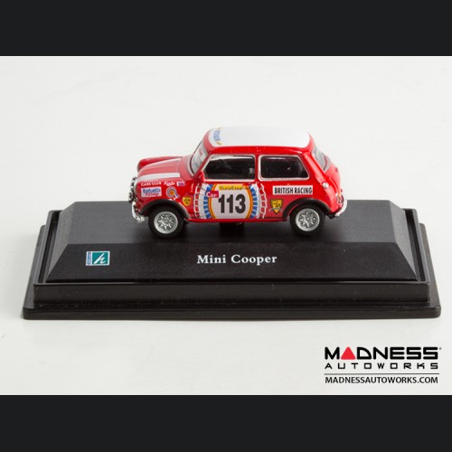 Hongwell Cararama Mini Cooper- 1/72 Scale Diecast Model Car - Red W/ White (113)