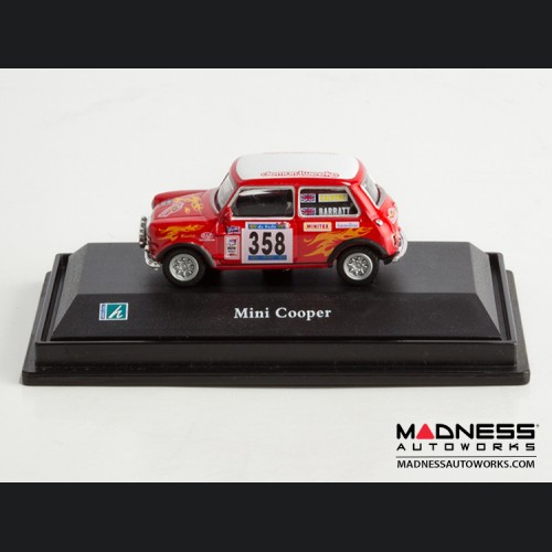 Hongwell Cararama Mini Cooper- 1/72 Scale Diecast Model Car - Red W/ White (358)