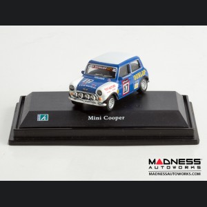 Hongwell Cararama Mini Cooper- 1/72 Scale Diecast Model Car - Blue W/ White 