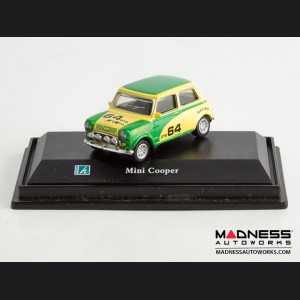 Hongwell Cararama Mini Cooper- 1/72 Scale Diecast Model Car - Yellow W/ Green