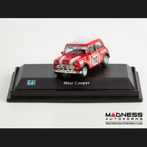 Hongwell Cararama Mini Cooper- 1/72 Scale Diecast Model Car - Red W/ White (113)