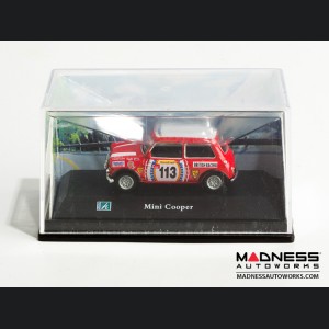 Hongwell Cararama Mini Cooper- 1/72 Scale Diecast Model Car - Red W/ White (113)