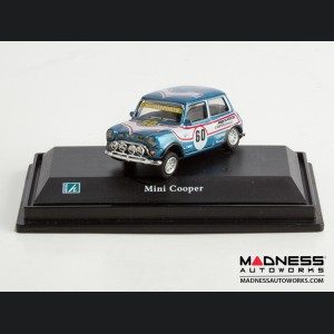 Hongwell Cararama Mini Cooper- 1/72 Scale Diecast Model Car - Blue W/ White Stripe 