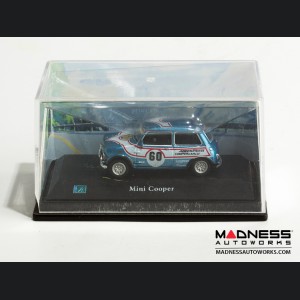 Hongwell Cararama Mini Cooper- 1/72 Scale Diecast Model Car - Blue W/ White Stripe 