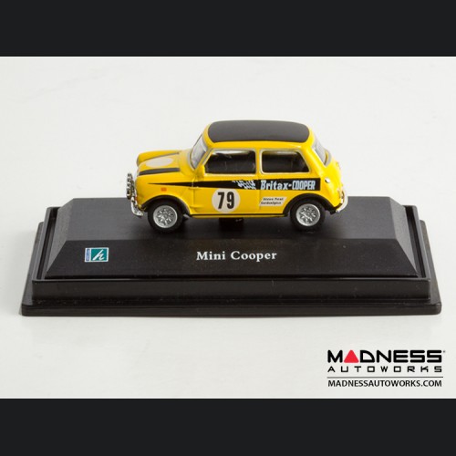 Hongwell Cararama Mini Cooper- 1/72 Scale Diecast Model Car - Yellow W/ Black 