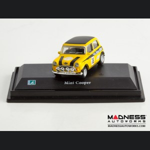 Hongwell Cararama Mini Cooper- 1/72 Scale Diecast Model Car - Yellow W/ Black 