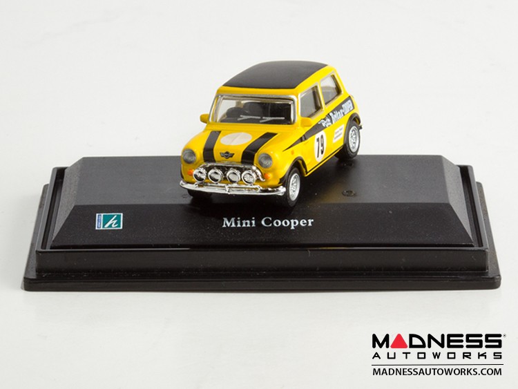Hongwell Cararama Mini Cooper- 1/72 Scale Diecast Model Car - Yellow W/ Black 