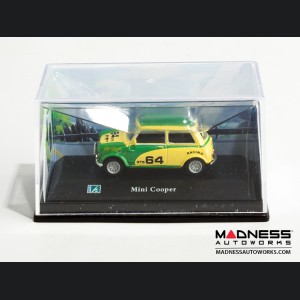 Hongwell Cararama Mini Cooper- 1/72 Scale Diecast Model Car - Yellow W/ Green