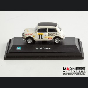 Hongwell Cararama Mini Cooper- 1/72 Scale Diecast Model Car - White W/ Black