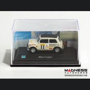 Hongwell Cararama Mini Cooper- 1/72 Scale Diecast Model Car - White W/ Black