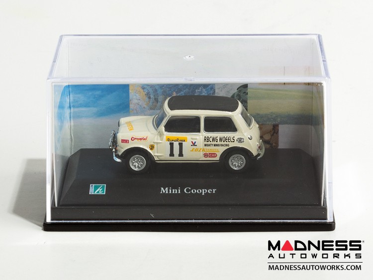 Hongwell Cararama Mini Cooper- 1/72 Scale Diecast Model Car - White W/ Black
