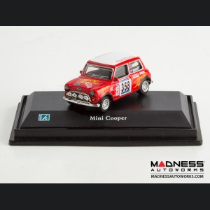 Hongwell Cararama Mini Cooper- 1/72 Scale Diecast Model Car - Red W/ White (358)